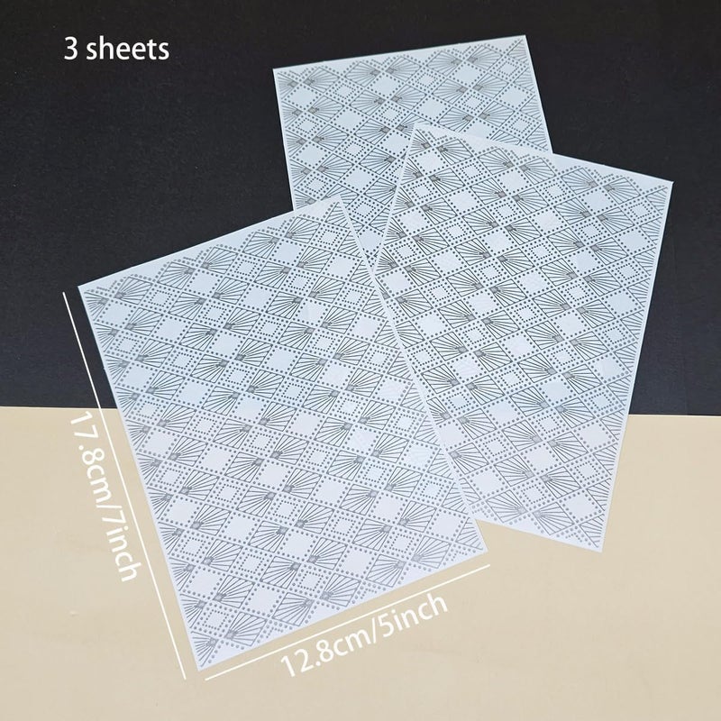 JBQUEEN 3pc Rhombus Background Stick&Shine Foil Transfer Sticker Paper for Handmade Card Making Scrapbooking and Album Journal Invitation Decoration Metallic Hot Foil Transfer Printing Adhesive Sheets - Image 2